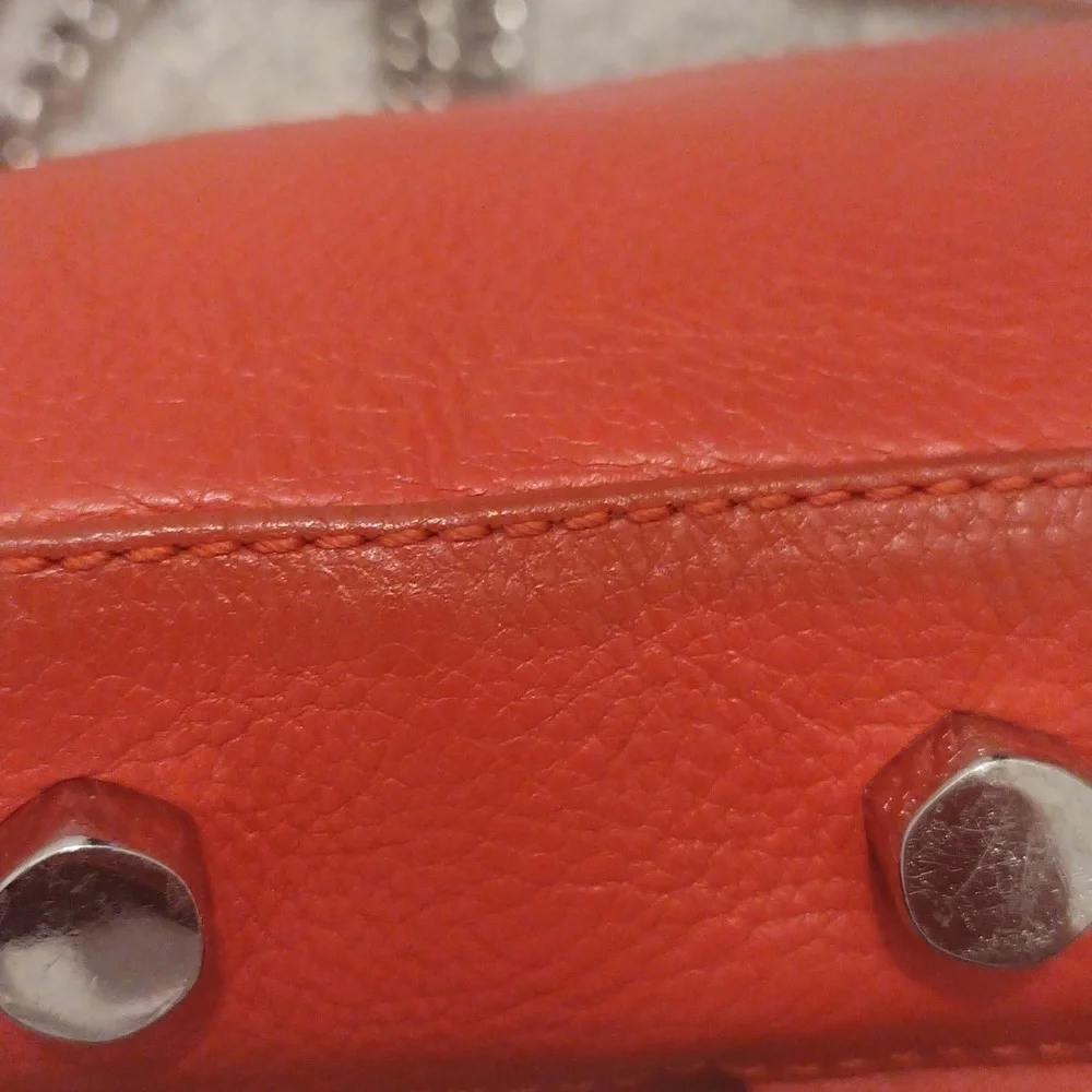 - Rebecca Minkoff rust leather fringe detail chain handle crossbody